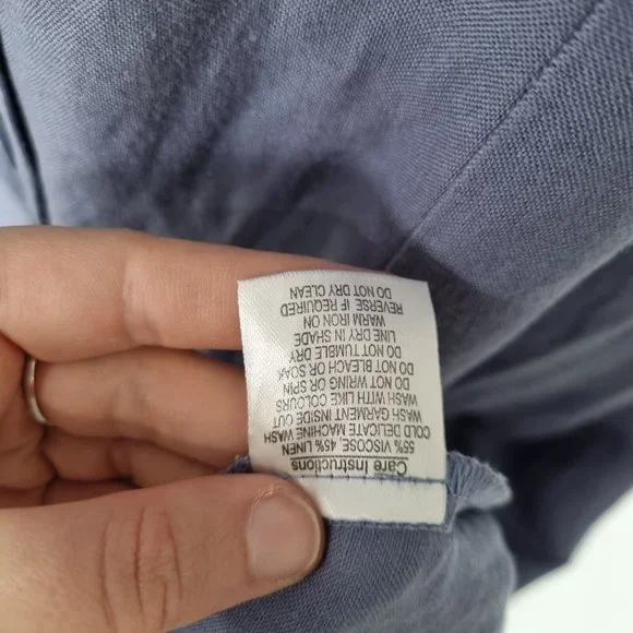 Princess Highway Celeste Blue Linen Blend Puff Sleeve Midi Dress Size 14 - Picture 7 of 8